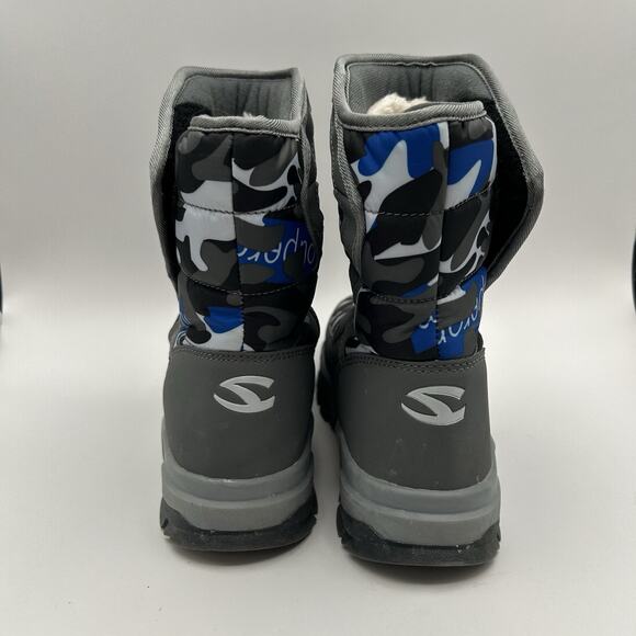 Hobibear Big Kids Winter Boots Size 35 US Size 3.5 Blue Faux Fur Lined AW3771 - Picture 3 of 8